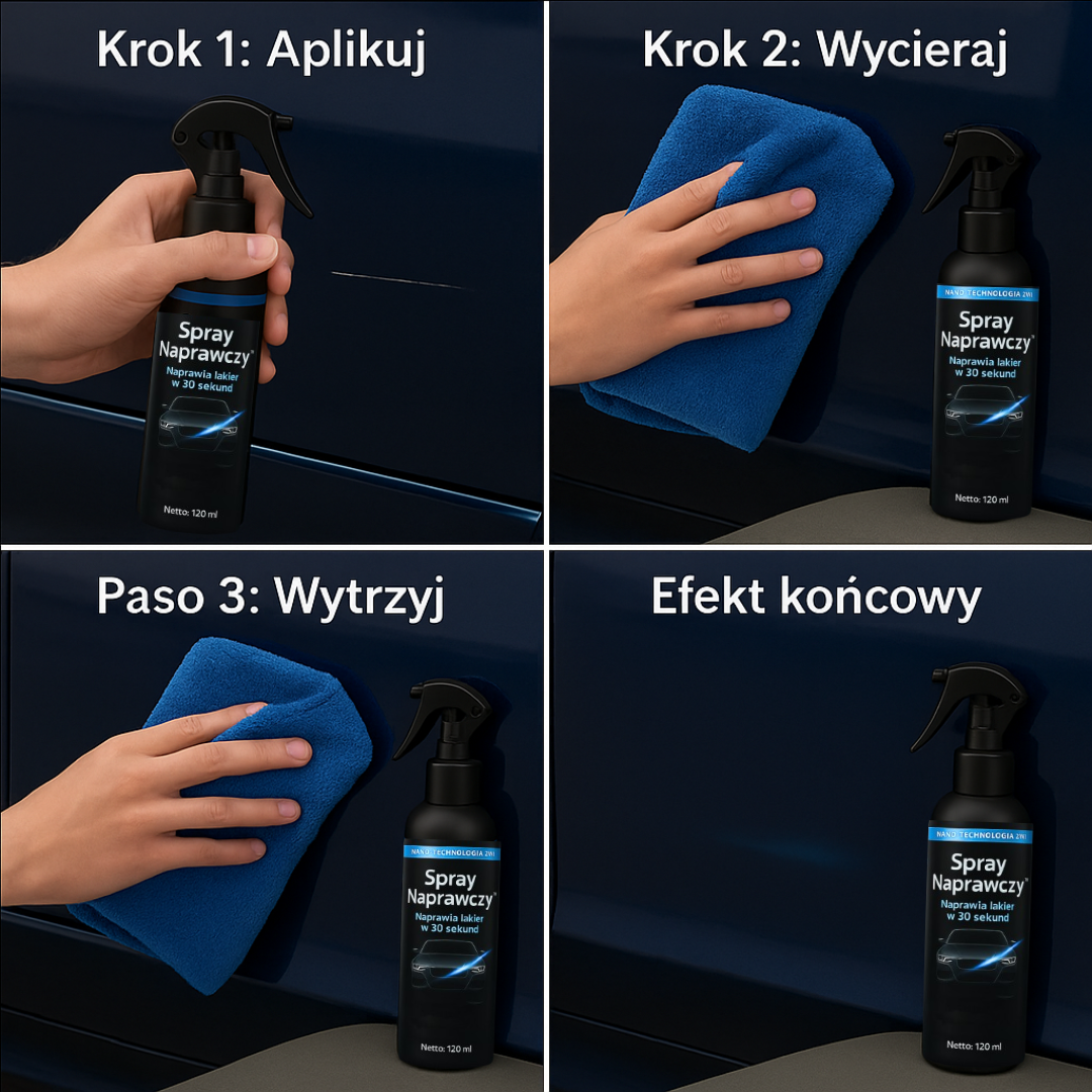 SprayNaprawczy™ Zaawansowana Formuła | Usuwa Wszystkie Rysy w 30 Sekund